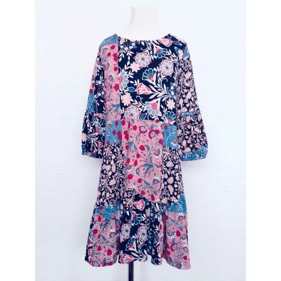 TRIXXI Girls 6/7 Patchwork Floral Print Dress - Picture 1 of 6